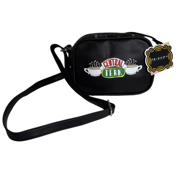Danielle Nicole Friends Central Perk Logo Crossbody Black Bag Zip Top Closure - Picture 6 of 16